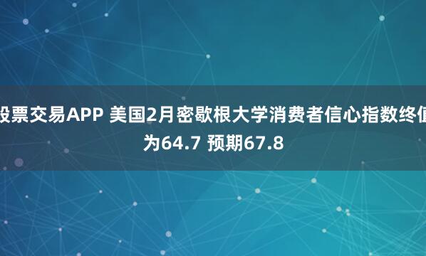 股票交易APP 美国2月密歇根大学消费者信心指数终值为64.7 预期67.8