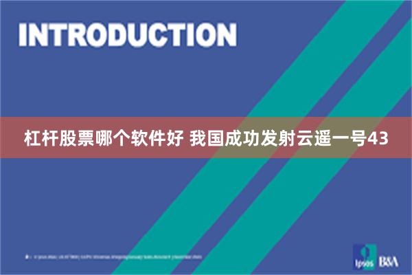 杠杆股票哪个软件好 我国成功发射云遥一号43